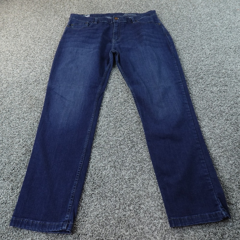 Mugsy Jeans Mens 40X30 Dark Blue Denim Pants PMT Clutch Straight Stretch Preppy